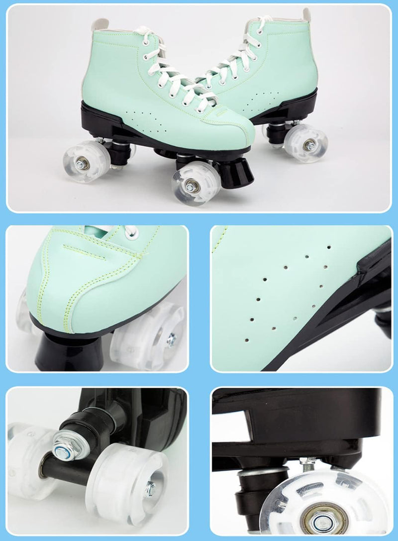 YUDOXN Damen Klassische Retro Rollschuhe.Klassische Retro Rollschuhe.Classic Roller, komfortabl LED