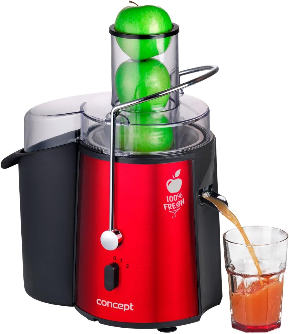 CONCEPT Hausgeräte LO7028 Entsafter Fresh mit XXL einfüllöffnung, 7,2 cm und zwei schaltstufen, 16 8