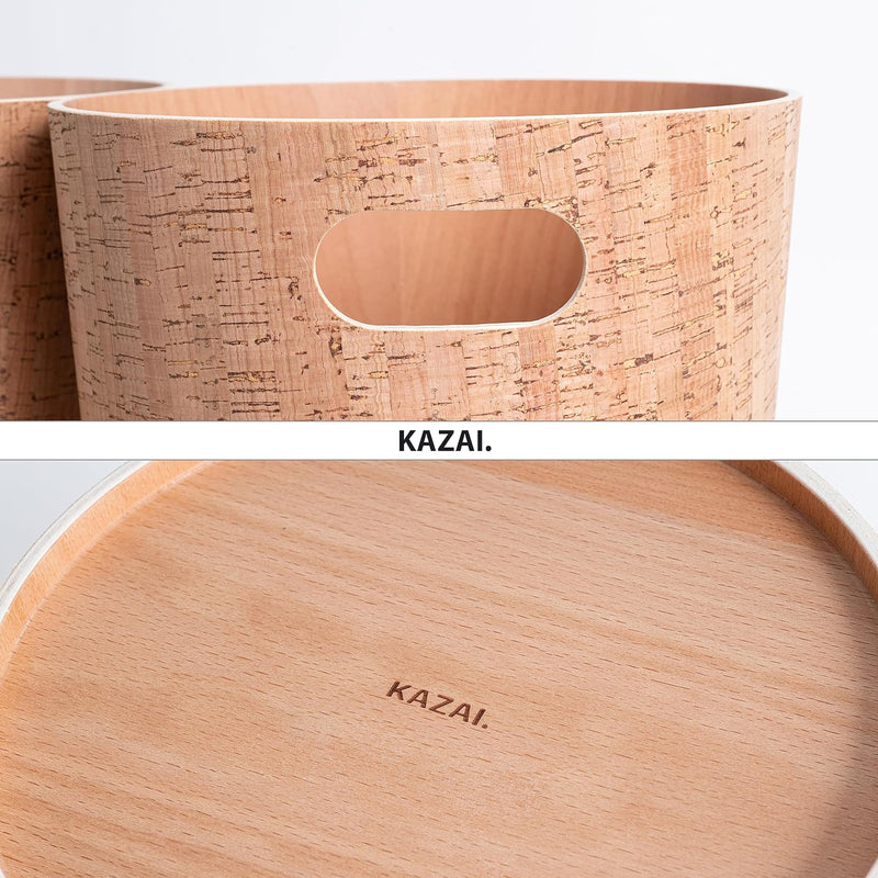 Kazai. Echtholz Papierkorb Börje | Moderner Holz Mülleimer für Büro, Kinderzimmer, Schlafzimmer u.m.