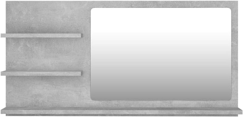 homiuse 90x10,5x45 cm Badspiegel Spiegel mit 3 Regale Rechteckiger Wandspiegel Mirror Badezimmerspie