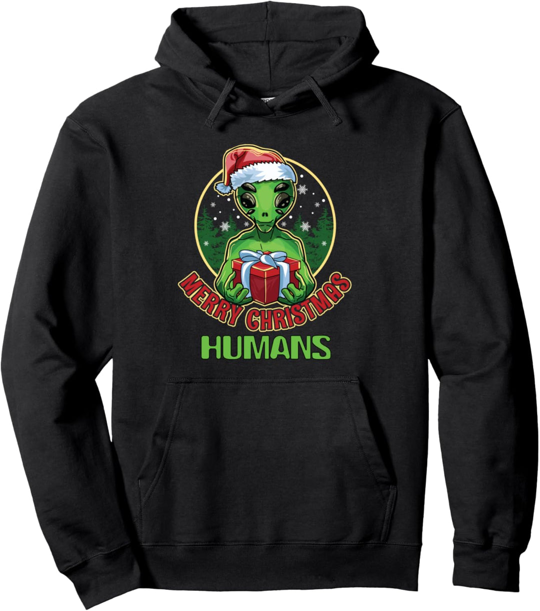 Santa Alien | Christmas Alien Aesthetic Humans Meme Pullover Hoodie
