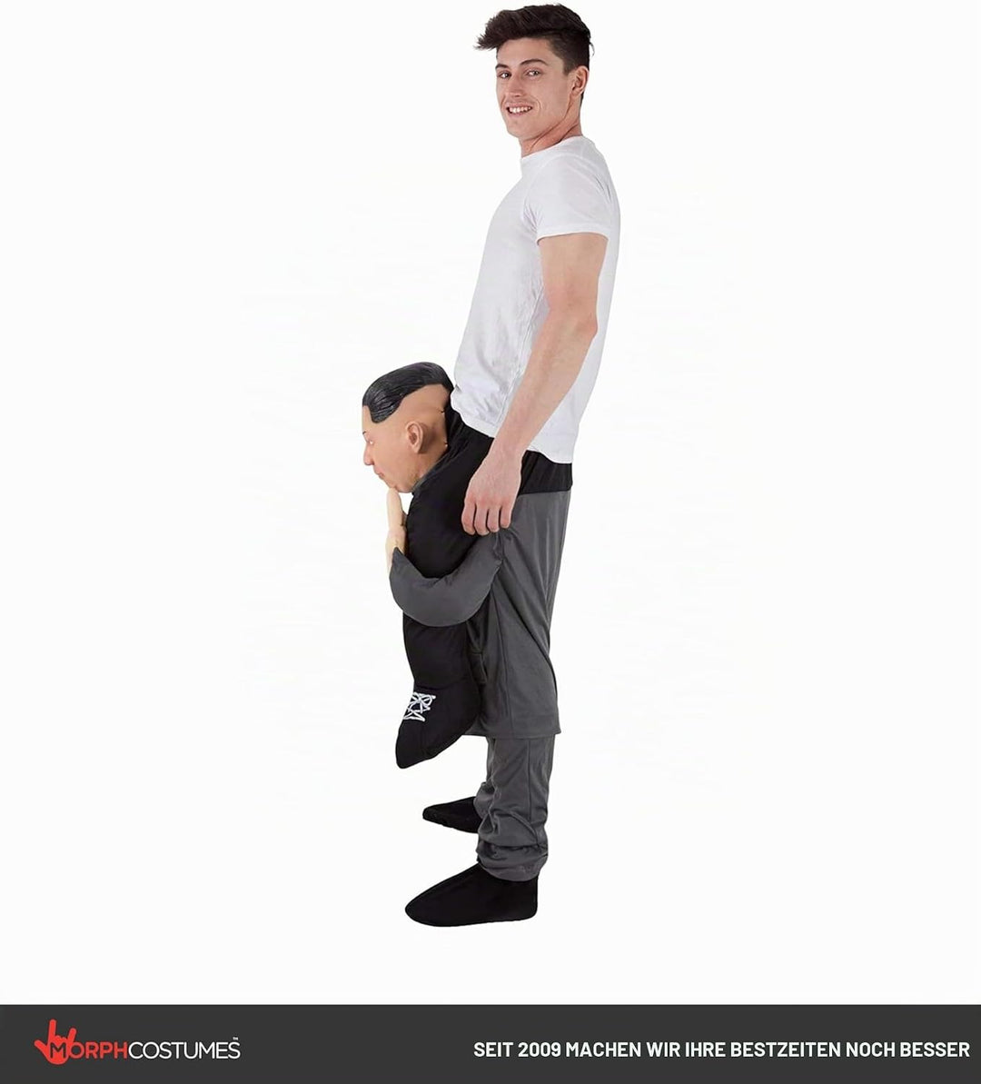 Morph Kim Jong Un Huckepack Kostüm für Erwachsene, Lustiges Faschingskostüm Damen Herren