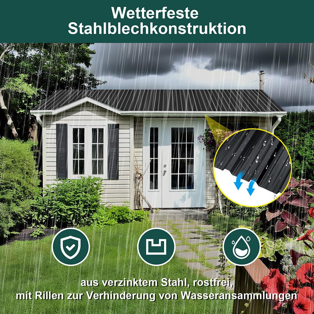 36er Set Profilblech Trapezblech, Dachplatten Wellblechplatten für Dach 129x46cm 21m² Metall Stahlbl