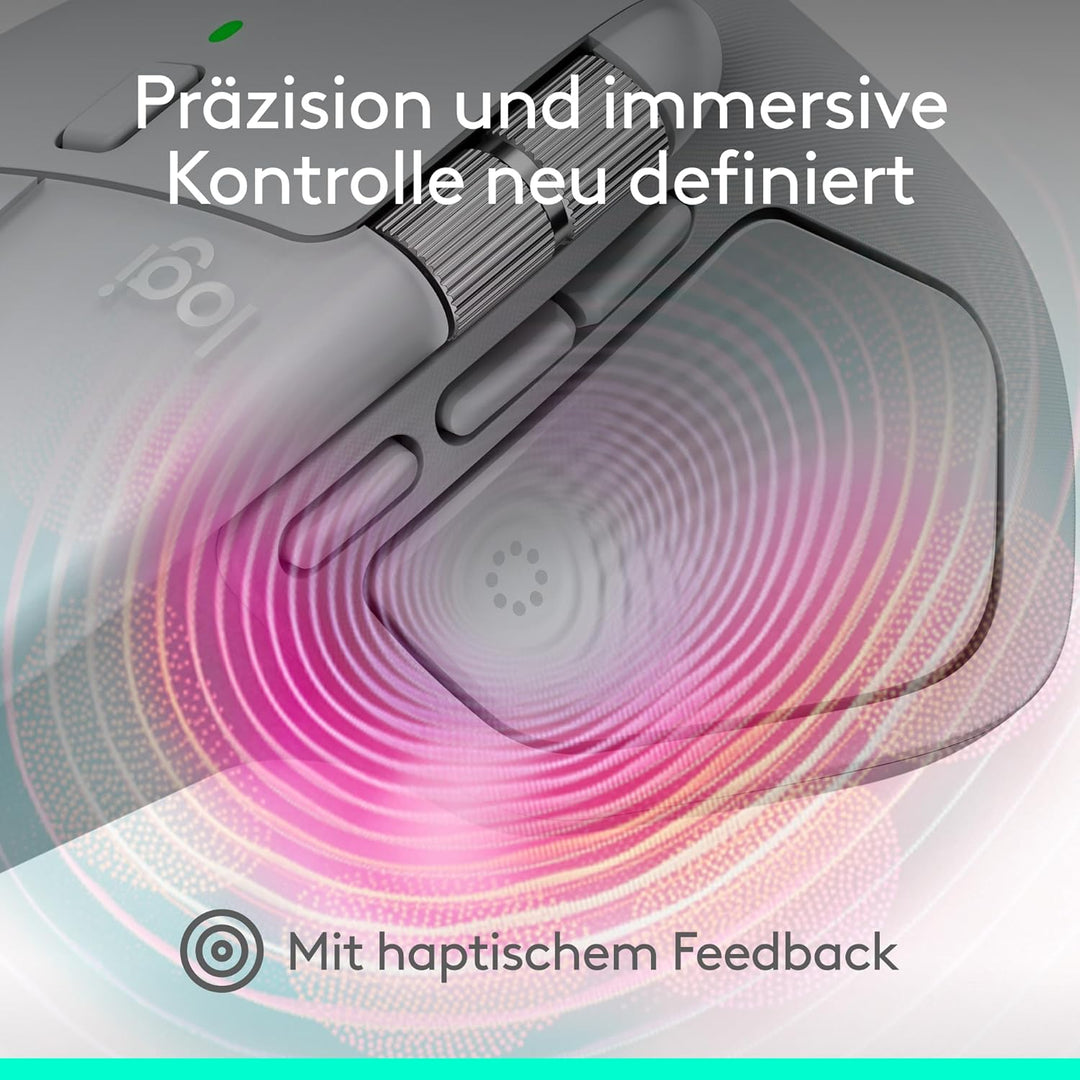 Logitech MX Master 4 for Mac, ergonomische Bluetooth-Maus mit fortschrittlichem haptischem Feedback,