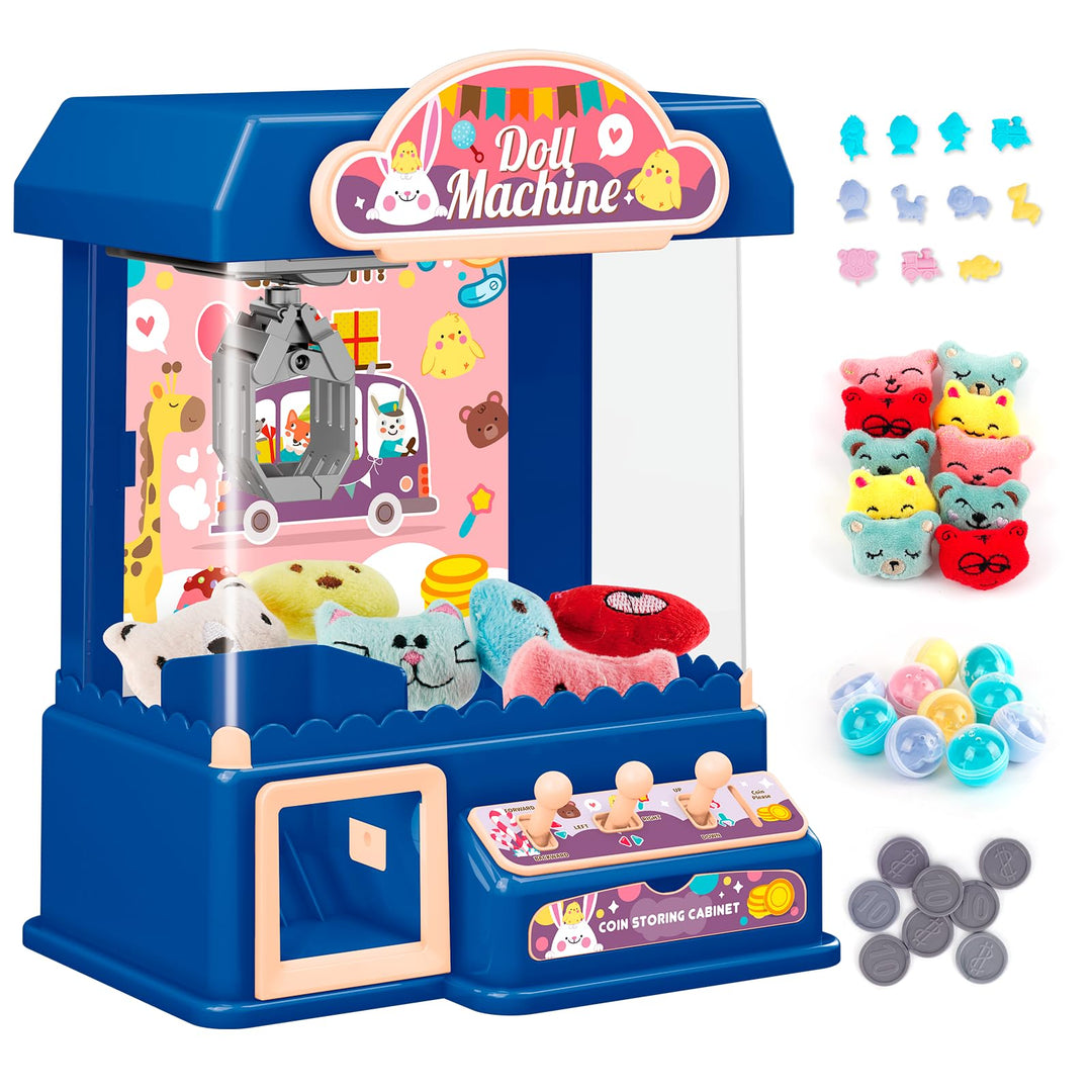Mini Greifmaschine Candy Doll Gachapon Grabber Süssigkeiten Greifautomat mit Münzschiebe und Greifar