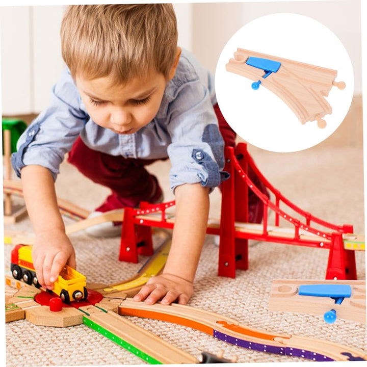 TOYANDONA 2St Zugzubehör Schienenweiche Spielzeug Holzschienen Spielzeug für Jungen holzspielzeug in
