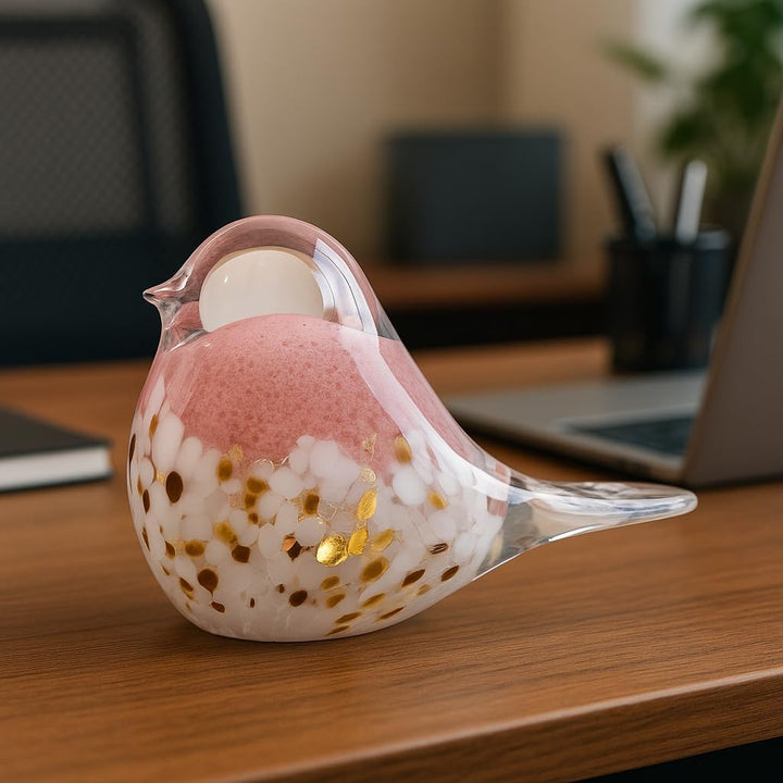 WUBIANJIE Handgeblasene Glas-Vogelstatue, Sammlerstück, Tierkunst, Briefbeschwerer, Wohnzimmer, Schl