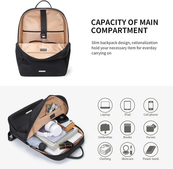 GOLF SUPAGS Laptop-Rucksack für Damen, schmale Computertasche, für Arbeit, Reisen, College, Schule,
