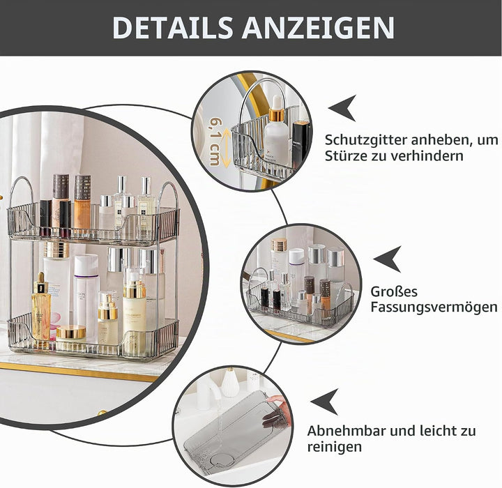 Make up Organizer, Kosmetik Organizer, Beauty Organizer, Hautpflege Organizer für Badezimmer (2 Schi