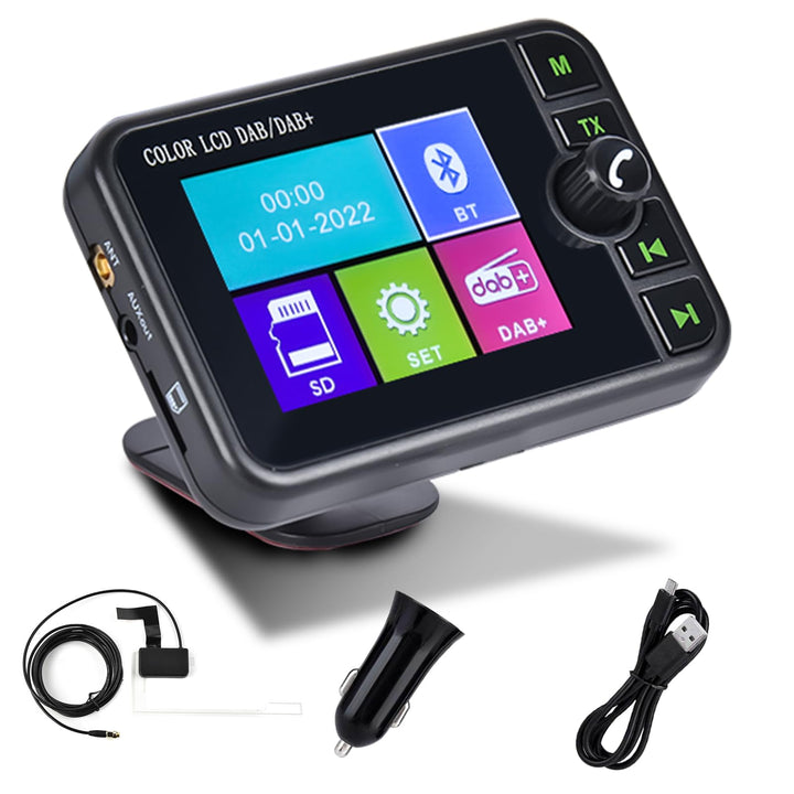 Hikity Tragbares DAB Adapter für Autoradio mit 2.4 Zoll LCD Display Radio Klein UKW-Digitalradio Ada