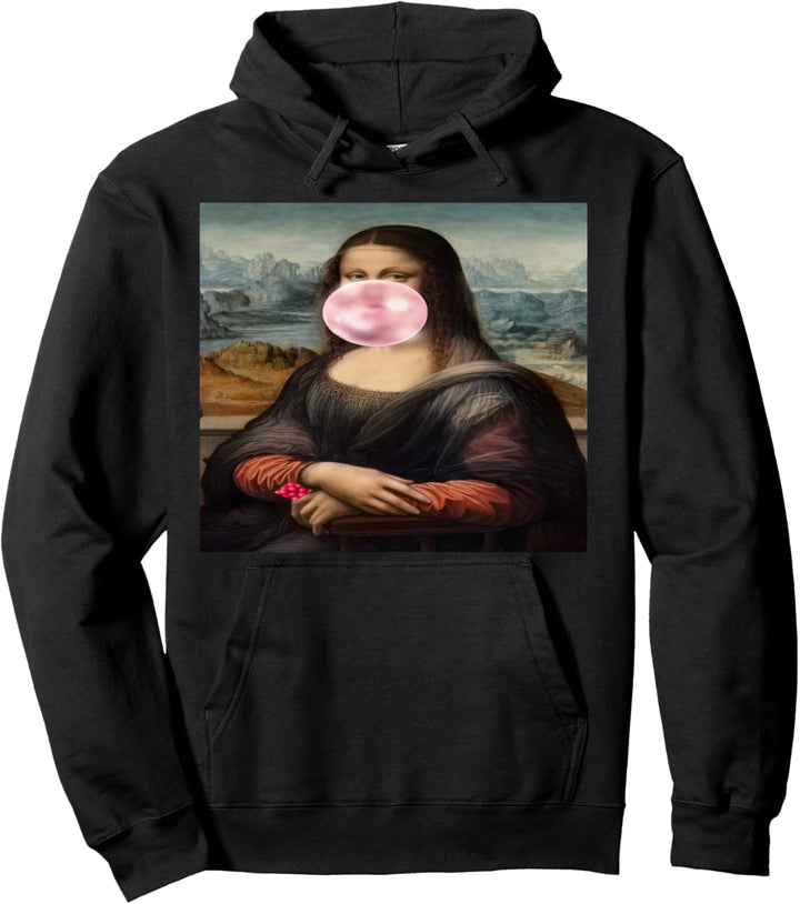 Mona Lisa Chewing Gum Leonardo da Vinci Gift Art Pullover Hoodie