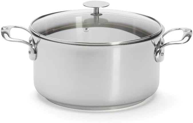 DeBuyer Bratentopf mit Deckel, Edelstahl, Silber, 24 cm, 2-Einheiten