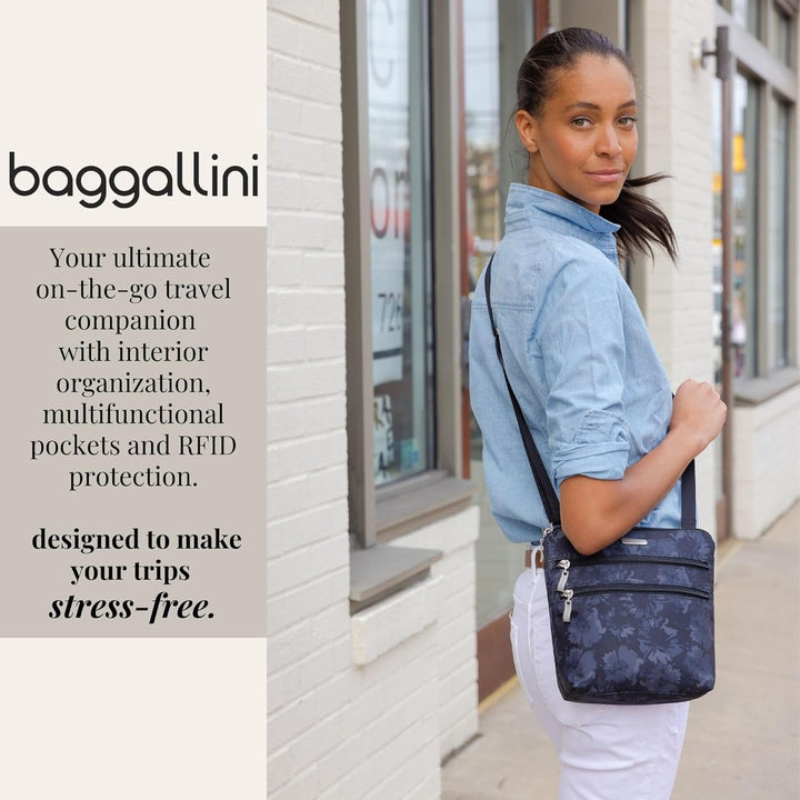 Baggallini Damen Essential Tasche für Frauen-Integrierter RFID-Kartenhalter-Crossbody Geldbörse mit