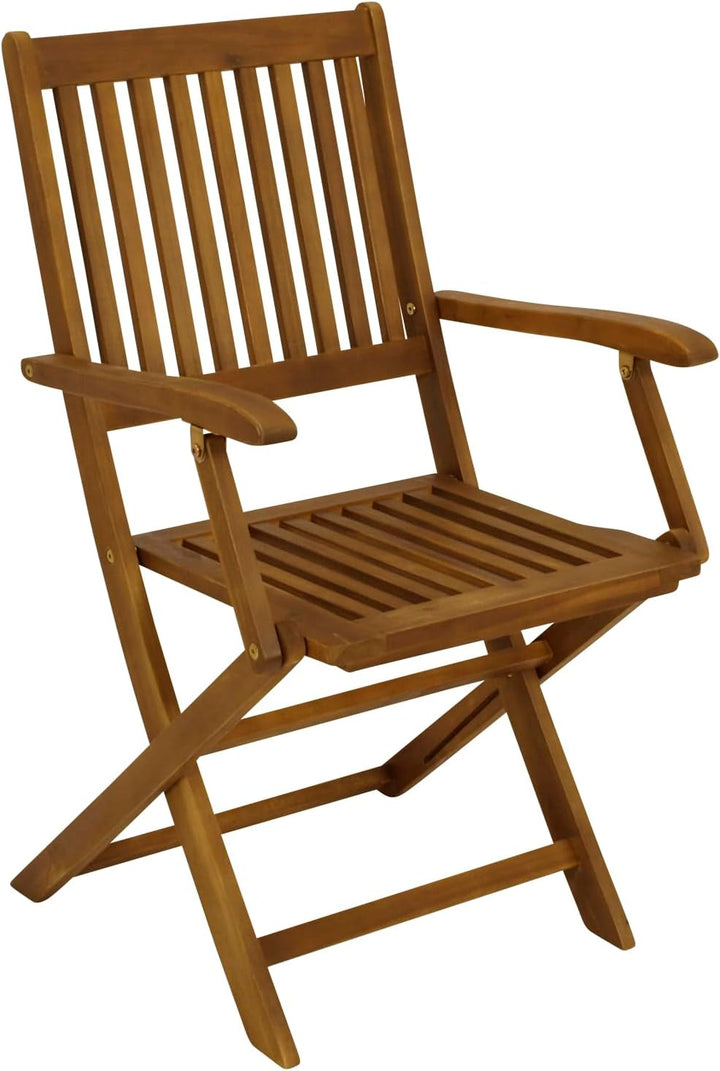 DEGAMO Gartenstuhl Klappstuhl Benita mit Armlehnen, Holz Akazie braun geölt, FSC®-Zertifiziert, Outd