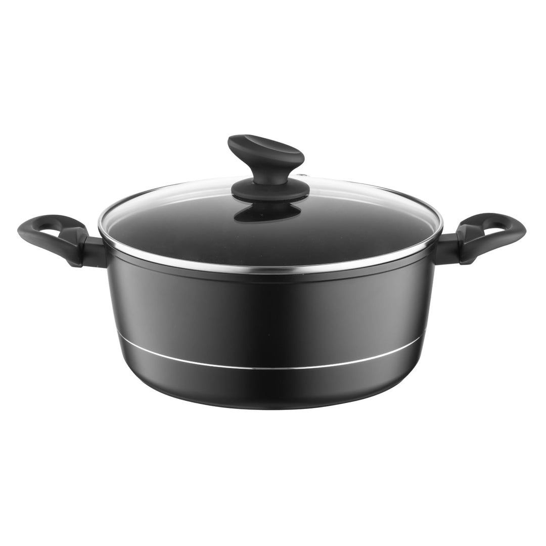 FLORINA Aluminium Topf (5,1 l) 26 cm I Kochtopf DELUX mit Glasdeckel I Messbecher & Antikratz-Beschi