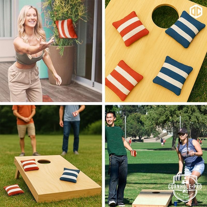 Offizielles Cornhole Spiel – 90×60 cm – 8 Säckchen – Robustes Wurfspie