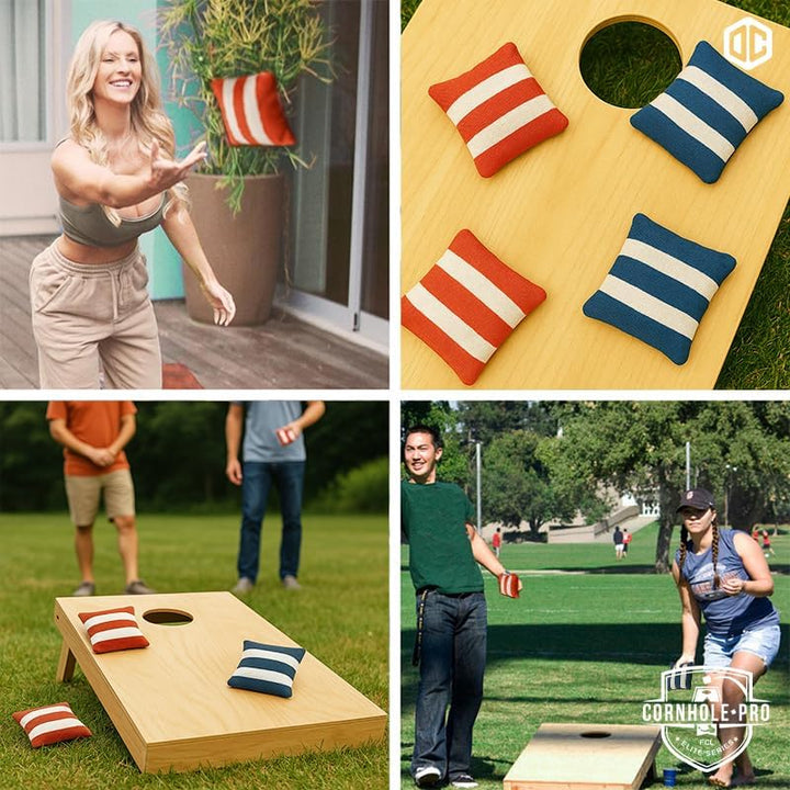 Offizielles Cornhole Spiel – 90×60 cm – 8 Säckchen – Robustes Wurfspie