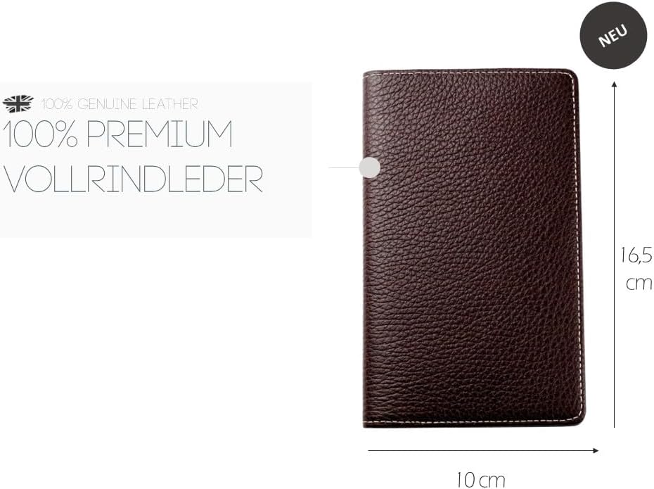 DELMON VARONE - Personalisierbarer Taschenkalender 2025 Soft Grain Leder braun - Organizer Wochenpla