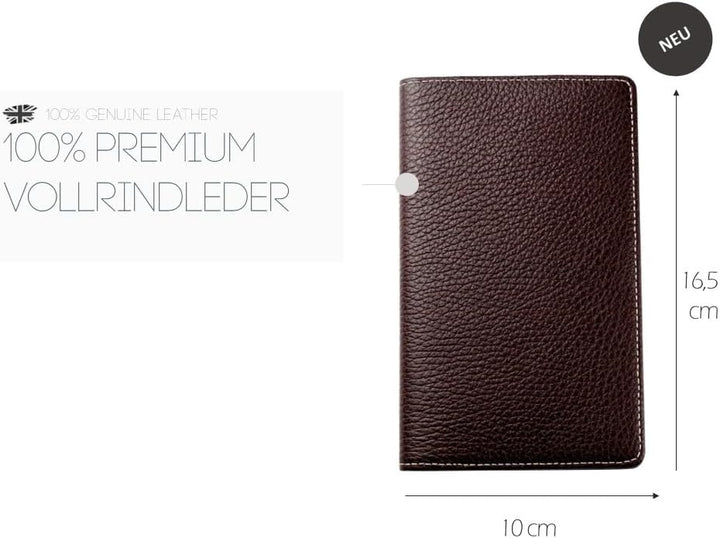 DELMON VARONE - Personalisierbarer Taschenkalender 2025 Soft Grain Leder braun - Organizer Wochenpla