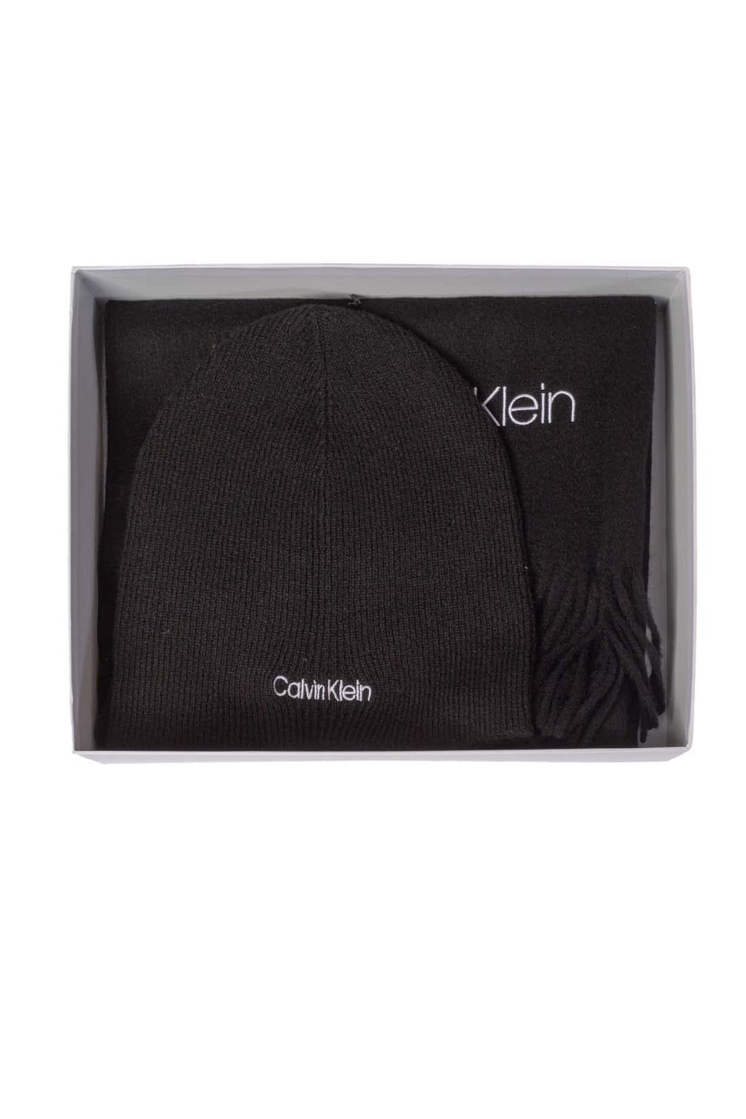 Calvin Klein Herren Basic Wool Scarf Beanie, Ck Black, One Size (2er Pack)