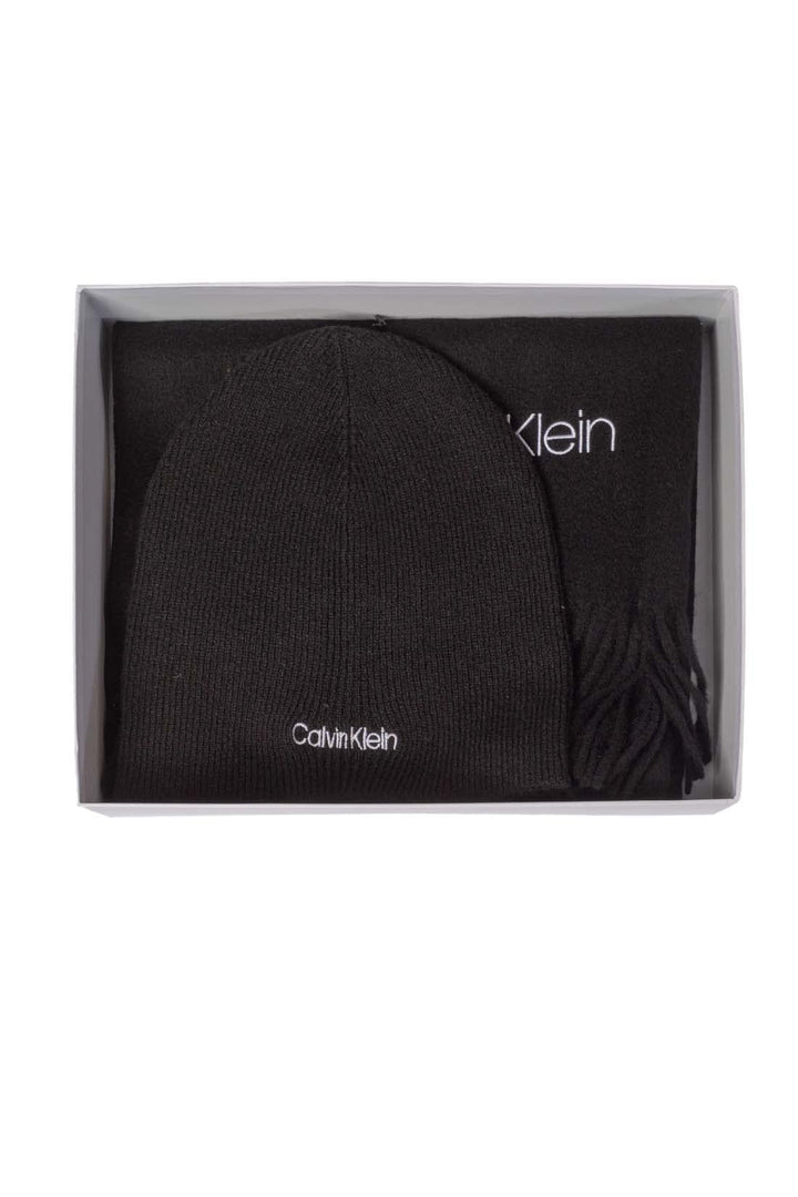 Calvin Klein Herren Basic Wool Scarf Beanie, Ck Black, One Size (2er Pack)