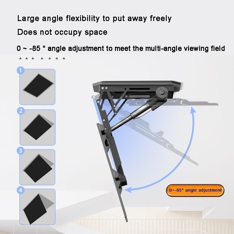 TV-Lift, Elektrische Deckenhalterung für Fernseher, 50-90 Zoll, 0-85° Winkeleinstellung, Max. 80 kg