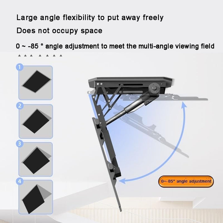 TV-Lift, Elektrische Deckenhalterung für Fernseher, 50-90 Zoll, 0-85° Winkeleinstellung, Max. 80 kg