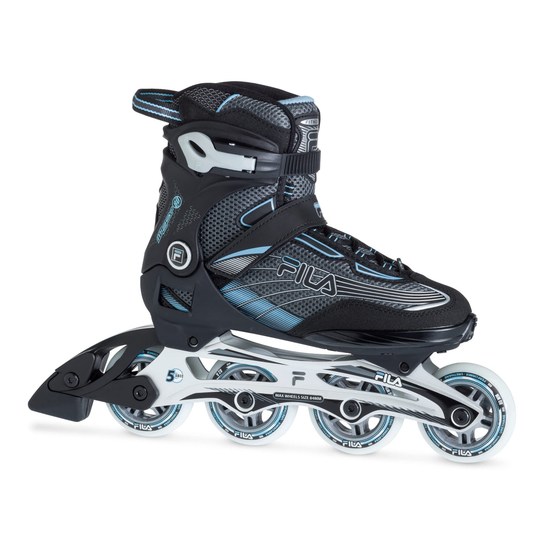 FILA SKATES Damen Mizar 80 Lady Inline Skate 39 BLACK/LIGHTBLUE, 39 BLACK/LIGHTBLUE