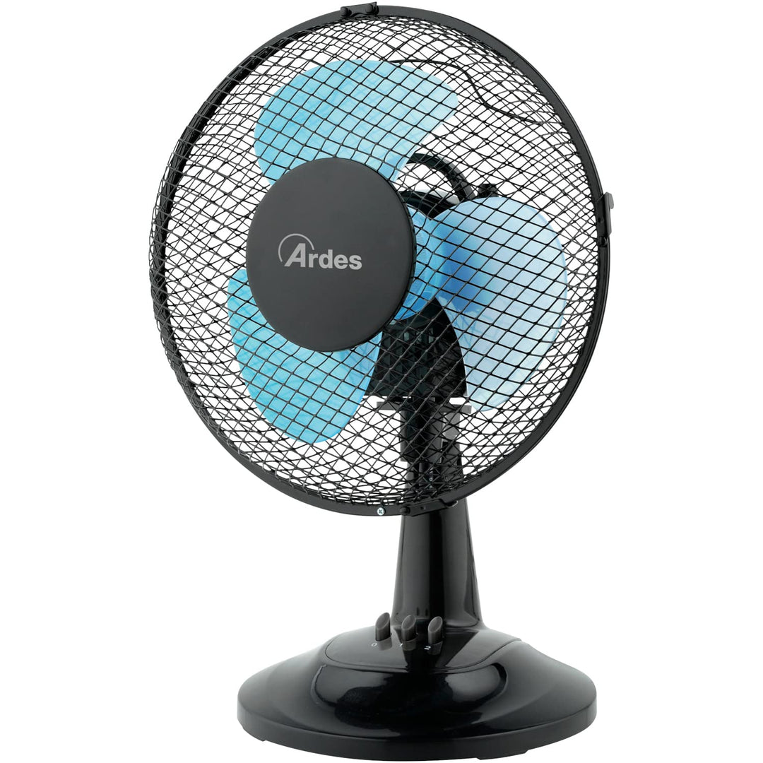 ARDES - AR5EA23B Leiser Tischventilator 3 FLÜGEL NEW EASY 23 - Ardes Ventilator ganz in Schwarz Oszi