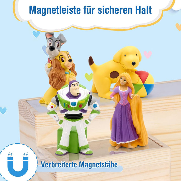 Todeco Tonie-Regal für Toniebox Hörfiguren, Magnetische Aufbewahrung für 15-20 Tonie, Wandregal und