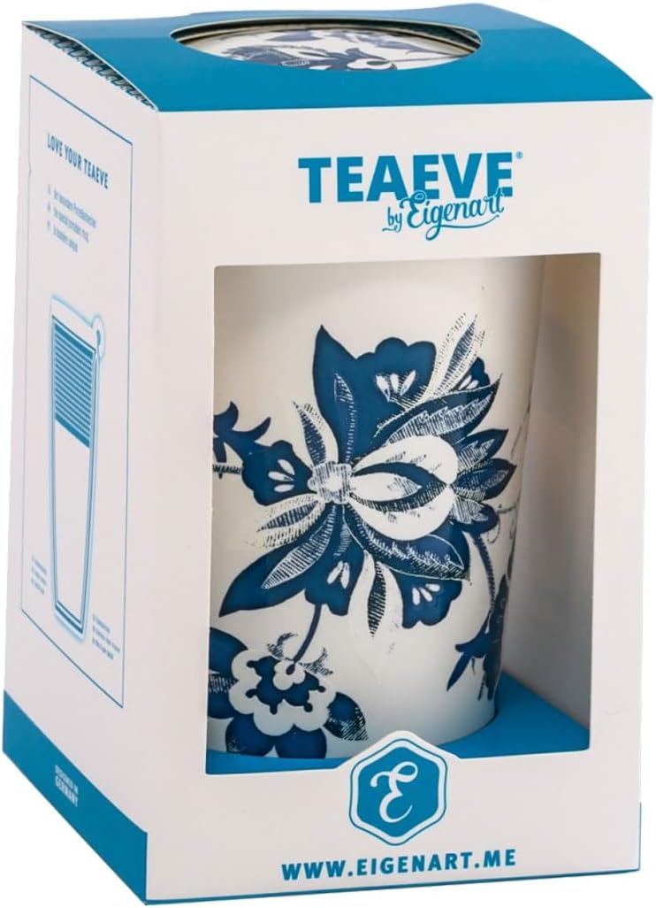 Eigenart TEAEVE Teetasse, Becher mit Sieb + Deckel, Luna White im Geschenkkarton