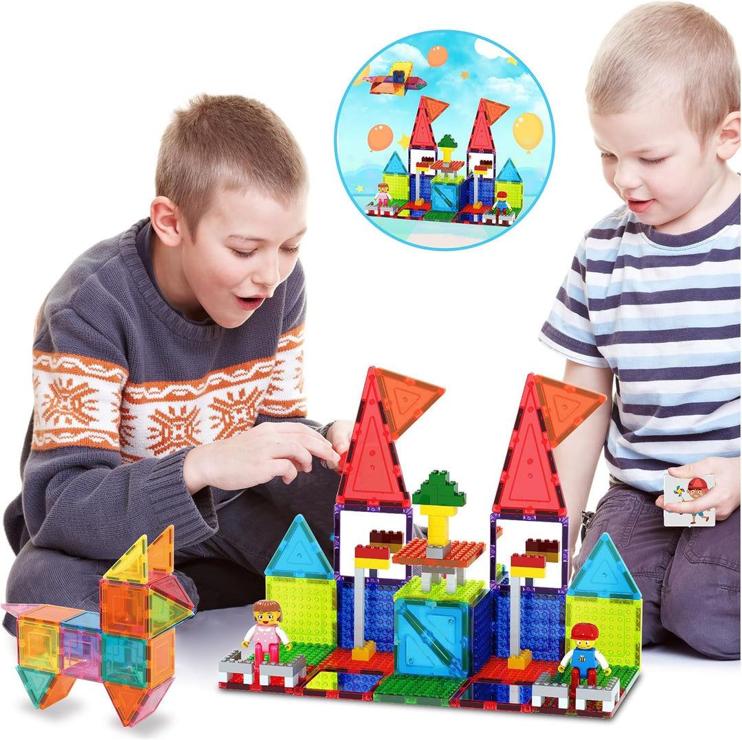 PicassoTiles Set mit 333 magnetischen 3D-Fliesen für Bauarbeiten, kreatives Spielzeug für Kinder ab