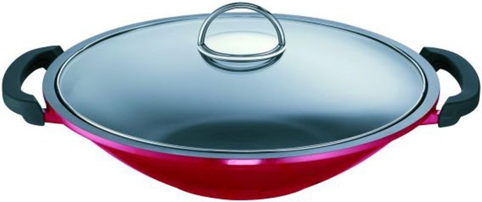 Wok "Gloria" 36cm in rot von Schulte Ufer (Induktionsgeeignet)