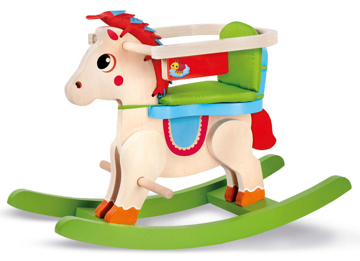 Lisciani - MONTESSORI BOIS - Mein Baby-Pony - Elektronisches, sprechendes Holzschaukelpferd - Für Ki