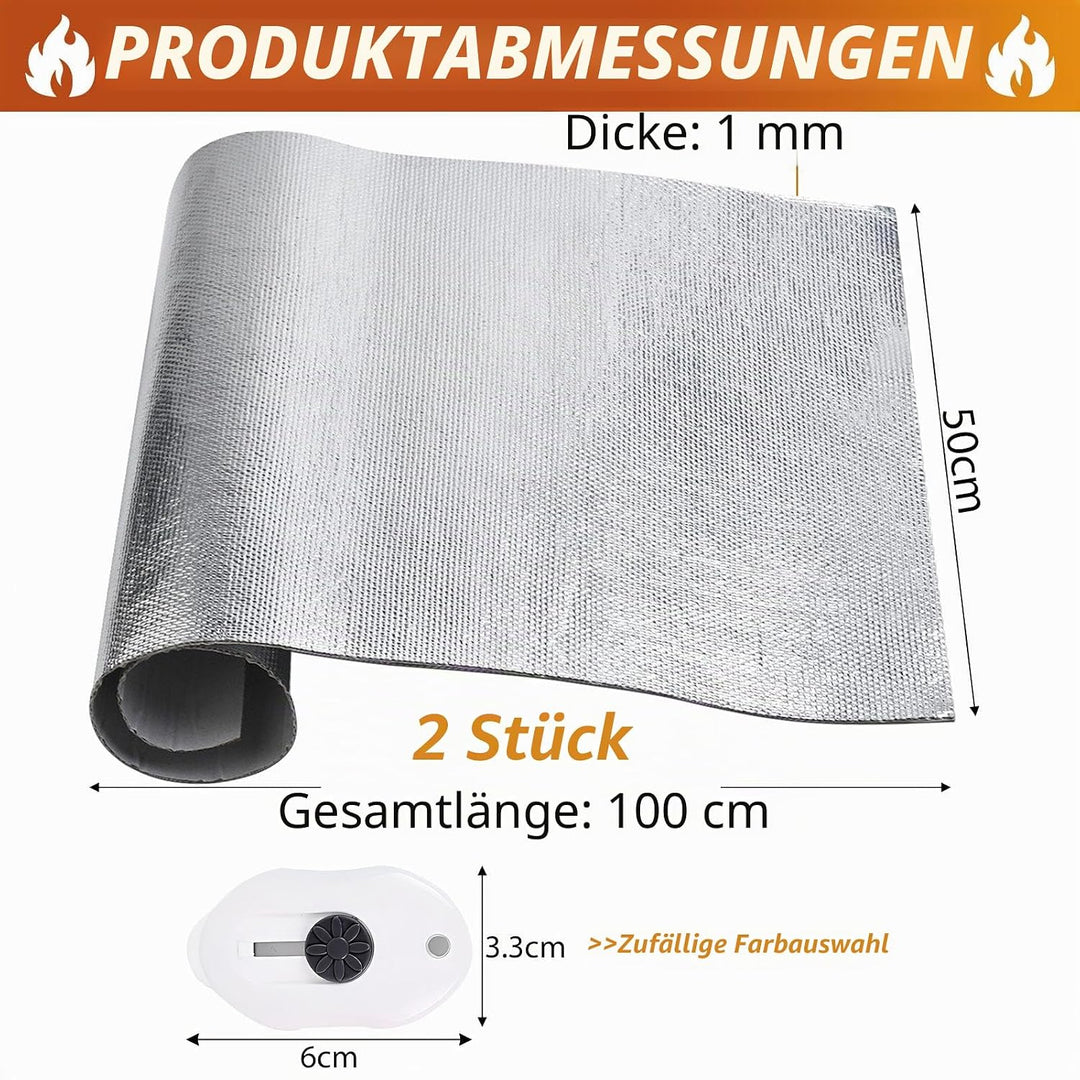 2 Stück Hitzeschutz Aluminium Platte 1 mm dick Kleberücken Aluminium Glasfaserblatt Praktische Hitze
