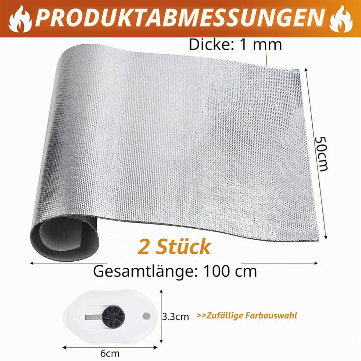 2 Stück Hitzeschutz Aluminium Platte 1 mm dick Kleberücken Aluminium Glasfaserblatt Praktische Hitze