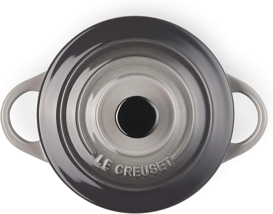 LE CREUSET Mini-Cocotte aus Steinzeug, 200 ml, 10 x 5 cm, Flint, 71901104440100 Schwarz Matt, Schwar