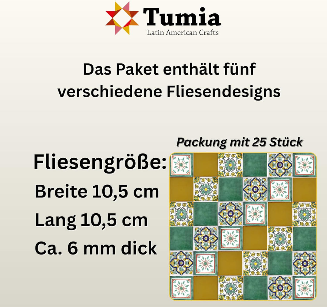 Eine Packung von 25 mexikanischen handgemachten Talavera, 10,5 cm Fliesen