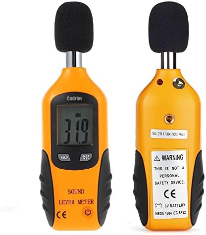 Cadrim Digital Schallpegelmessgerät, Tragbare Schallpegelmesser 30dB bis130dB Dezibel Messgerät mit
