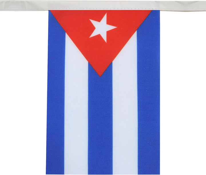 AZ FLAG FAHNENKETTE Kuba 12 Meter mit 20 flaggen 45x30cm- KUBANISCHE Girlande Flaggenkette 30 x 45 c