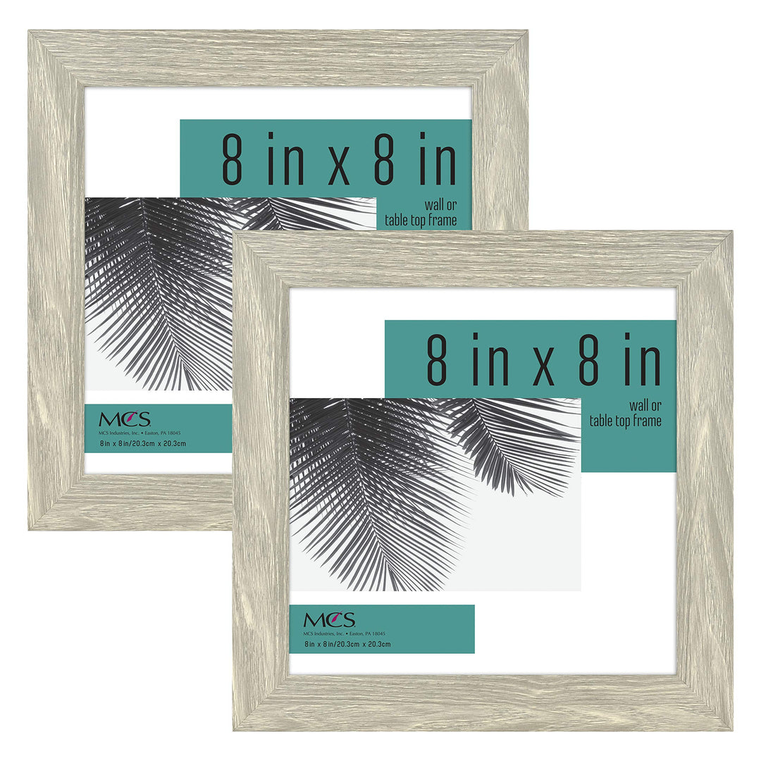 MCS 8x8 Inch Gallery Frame 2-Pack, Gray Woodgrain Studio Galerierahmen 20,3 x 20,3 cm, Grau Holzmase