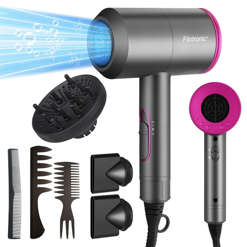 Flintronic Ionen Föhn AC Motor 2000W Haartrockner，Schnelltrocknen Hair Dryer，Professional， Salon Haa