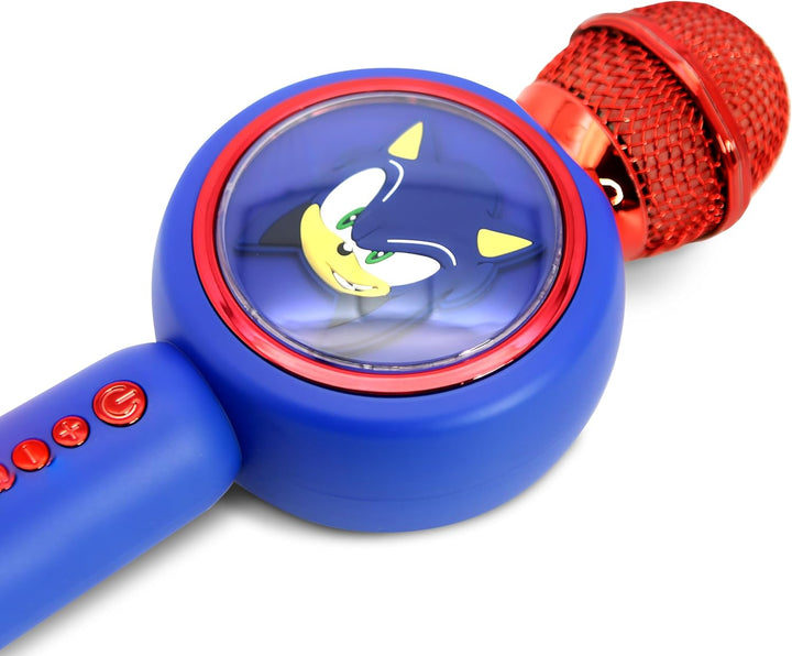 Sonic The Hedgehog Karaoke-Mikrofon mit kabellosem Lautsprecher und LED-Leuchten