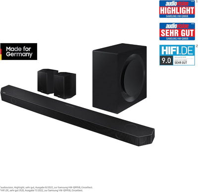 Samsung HW-Q995B 11.1.4-Kanal Q-Soundbar (Deutsches Modell), Rücklautsprecher inklusive, kabelloses