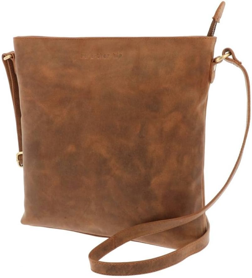 More Than Hip Bryony Schultertasche Damen - Vintage Umhängetasche aus Öko Leder Damentasche Crossbod