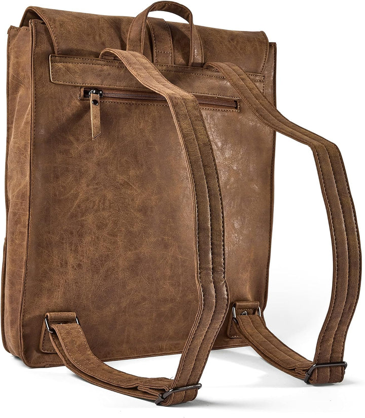 your surprise Lederrucksack für Damen, Herren und Kindern personalisierbar aus Kunstleder in braun,