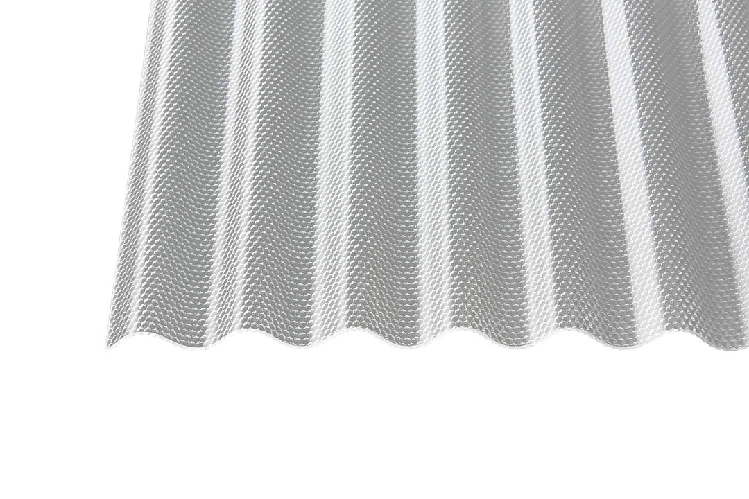 Polycarbonat Wellplatten Profilplatten Sinus 76/18 wabe Struktur klar 2,8 mm (2000 x 1045 x 2,8 mm),