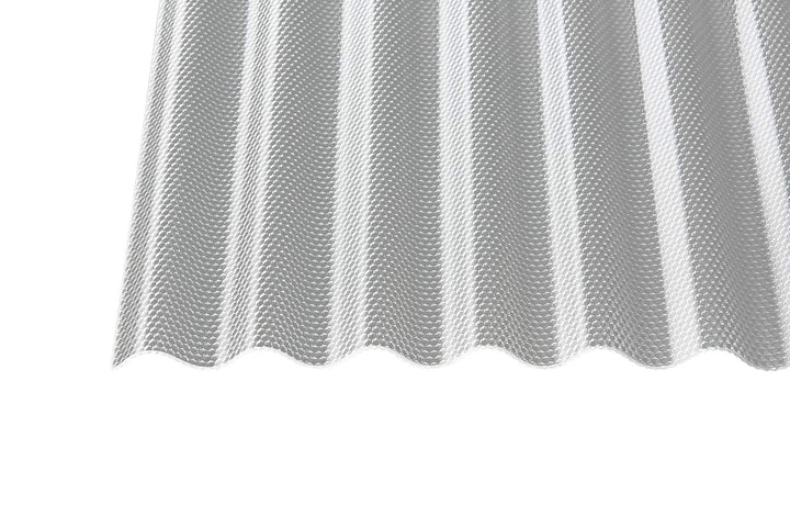 Polycarbonat Wellplatten Profilplatten Sinus 76/18 wabe Struktur klar 2,8 mm (2000 x 1045 x 2,8 mm),