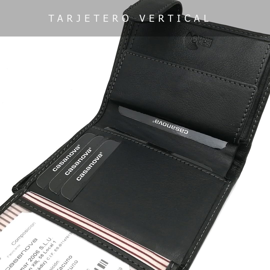 Herrenbrieftasche MIT Geldbörse | Ubrique-Haut | Ledergeldbörse mit Kartenhalter | Handgefertigt | R