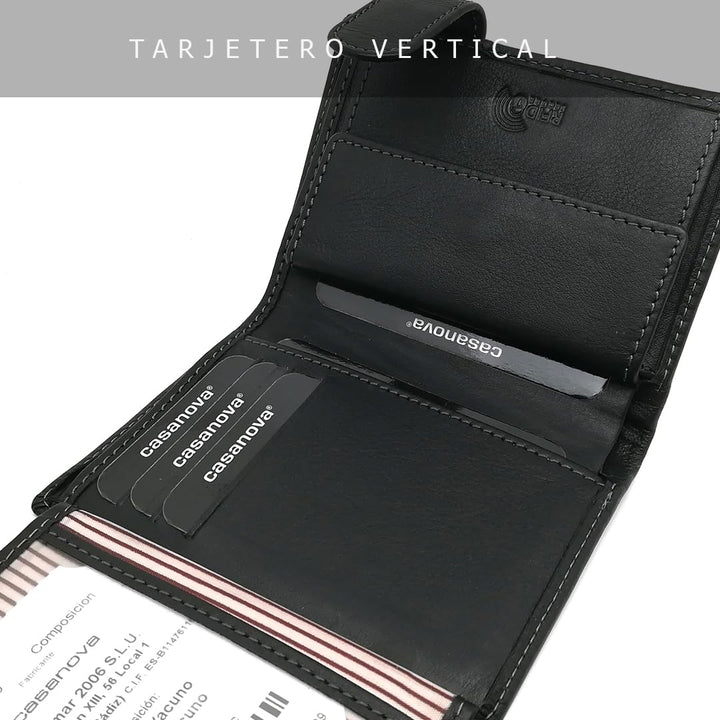 Herrenbrieftasche MIT Geldbörse | Ubrique-Haut | Ledergeldbörse mit Kartenhalter | Handgefertigt | R
